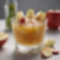 A beautifully arranged Apple Crown mixed drink garnished with fresh apple slices