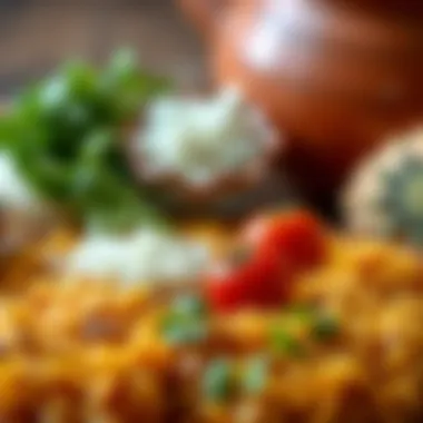 Close-up of ingredients for authentic Spanish rice