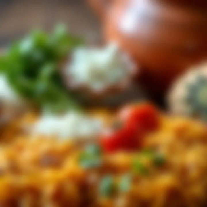 Close-up of ingredients for authentic Spanish rice