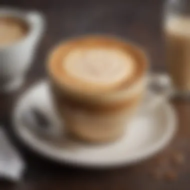 A delightful latte art topped with a dash of vanilla creamer