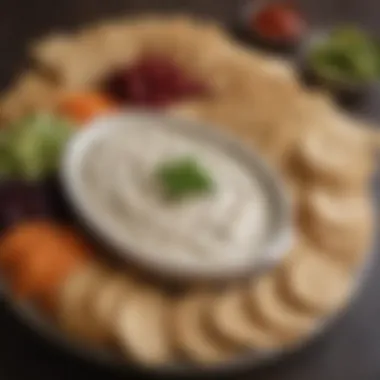 Gourmet Dip Pairings Artfully arranged Aldi dips with gourmet crackers and sides