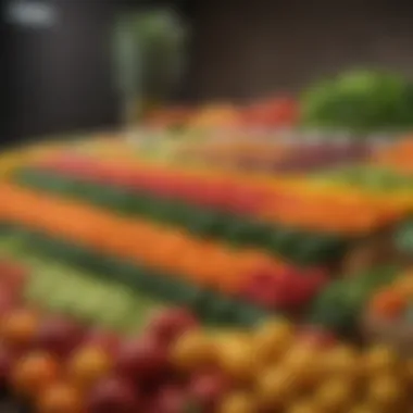 Vibrant Fruit and Vegetable Display Celebrating Local Agriculture Vibrant fruit and vegetable display celebrating local agriculture