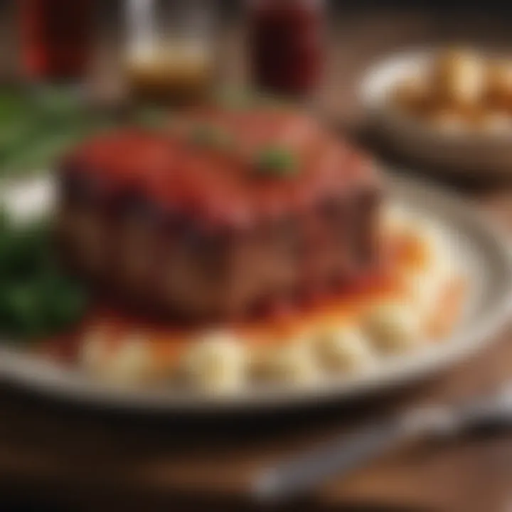 A historic depiction of meatloaf in a traditional setting