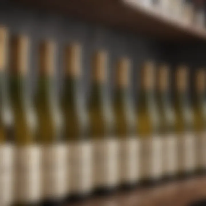 A beautiful array of Moscato bottles on a shelf