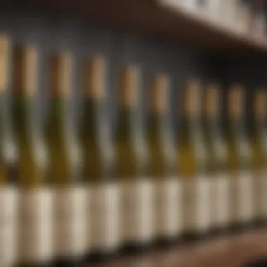 Moscato Bottle Collection A beautiful array of Moscato bottles on a shelf