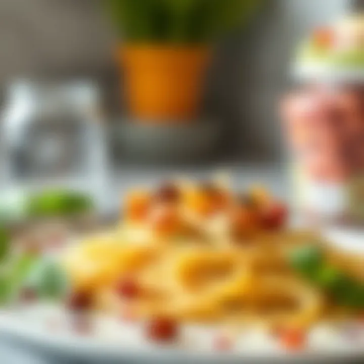 Palmini pasta made from hearts of palm with toppings