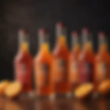 Elegant Bottles of Orange Liqueurs A vibrant display of various orange liqueurs in elegant bottles