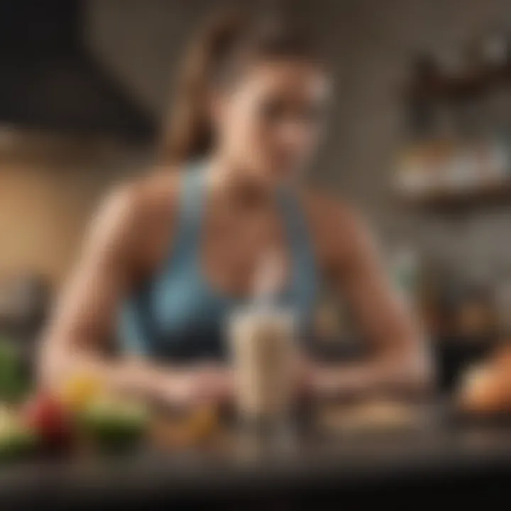 Fitness enthusiast enjoying a protein shake