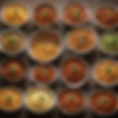 Regional Ragu Variations An assortment of regional ragu variations displayed in bowls