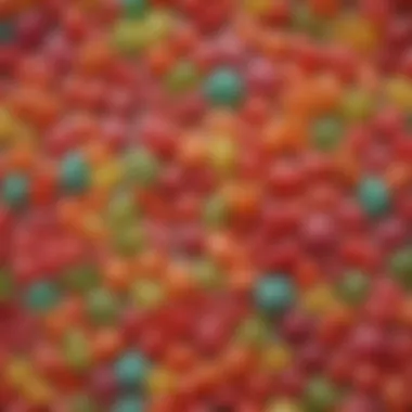 A Vibrant Array of Sour Candies Colorful selection of sour candies in various shapes
