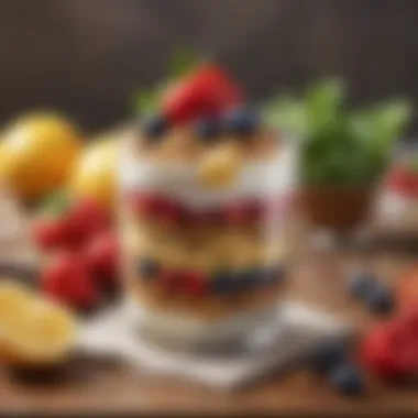 Nutritious Ingredients for a Healthy Start A close-up view of nutritious ingredients for a breakfast parfait.