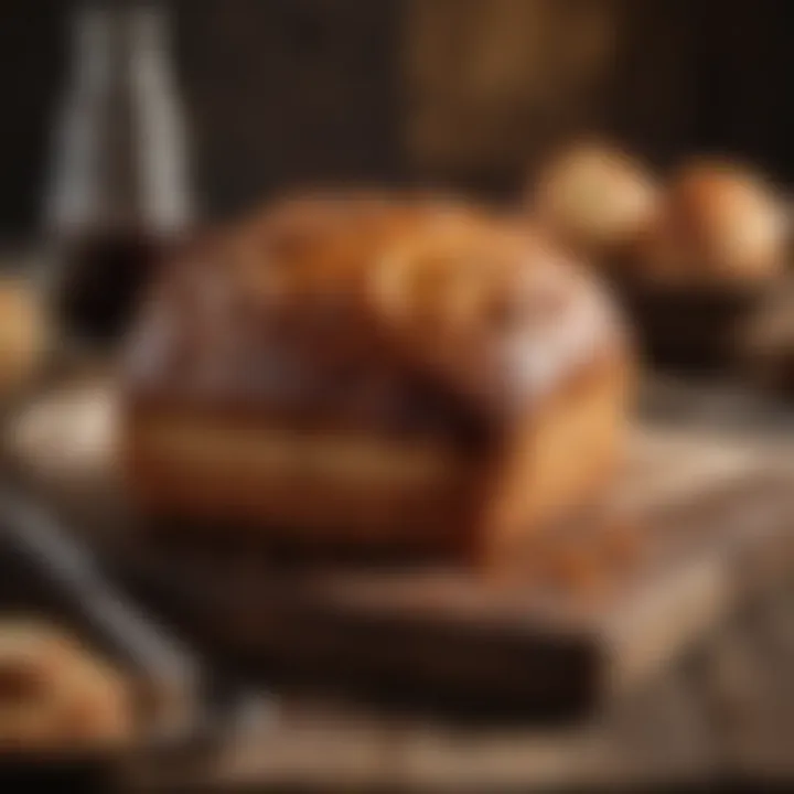 A rustic loaf of friendship bread resting on a wooden table, exuding warmth and charm.