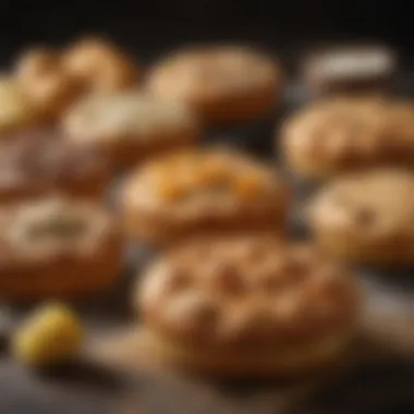Baked Delicacies with Gluten Flour Artistic presentation of baked goods made with gluten flour, emphasizing texture and appearance.