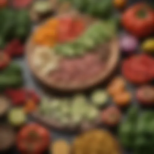 A vibrant representation of various plant-based foods.