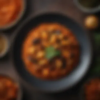 Flavorful Dry Arbi Presentation Deliciously spiced dry arbi dish on a traditional plate