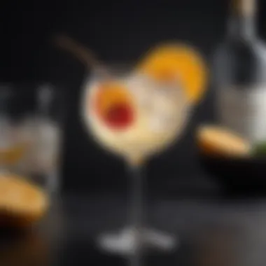 Artistic representation of a cocktail garnished with citrus twist