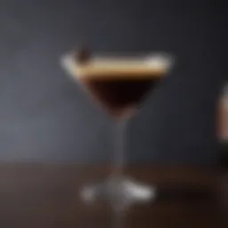 Elegant coupe glass with an espresso martini