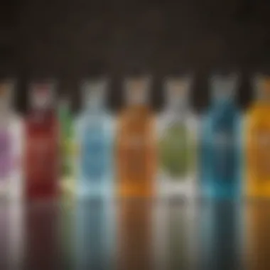 Diverse Tonic Waters A variety of tonic waters in uniquely designed bottles, showcasing diversity.
