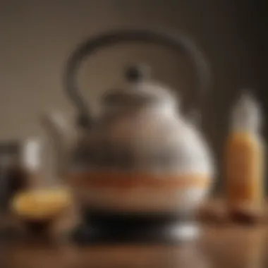 Ceramic kettle showcasing intricate design