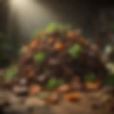 Balanced compost pile with green and brown materials