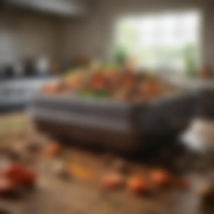Illustration of composting methods for leftovers