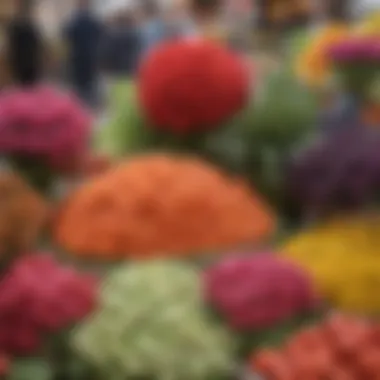 Colorful variety of flowers and plants sold by local vendors