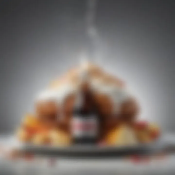 An artistic arrangement of recipes featuring Diet Coke as an ingredient