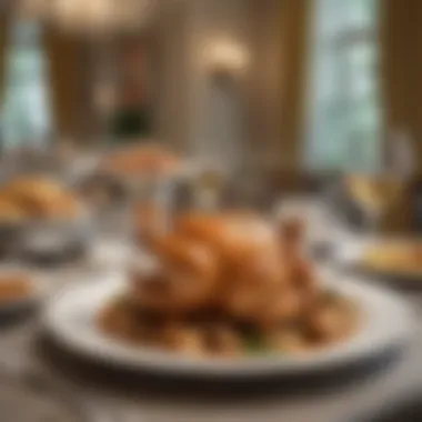 Elegant Dining with Mississippi Chicken An elegant dining setting featuring the Mississippi chicken as the centerpiece of a meal