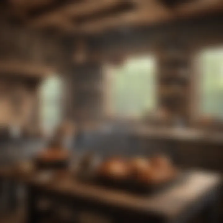 A rustic kitchen scene with Mississippi chicken being seasoned and prepared in a cozy atmosphere