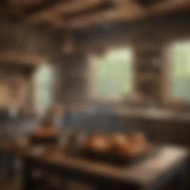 Rustic Kitchen Preparing Mississippi Chicken A rustic kitchen scene with Mississippi chicken being seasoned and prepared in a cozy atmosphere