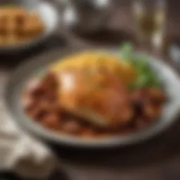 A beautifully plated Mississippi chicken dish showcasing vibrant colors and textures