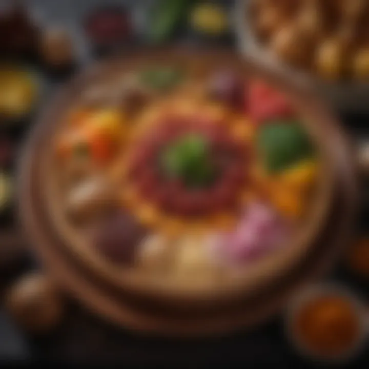 An array of colorful ingredients prepared for a tagine dish