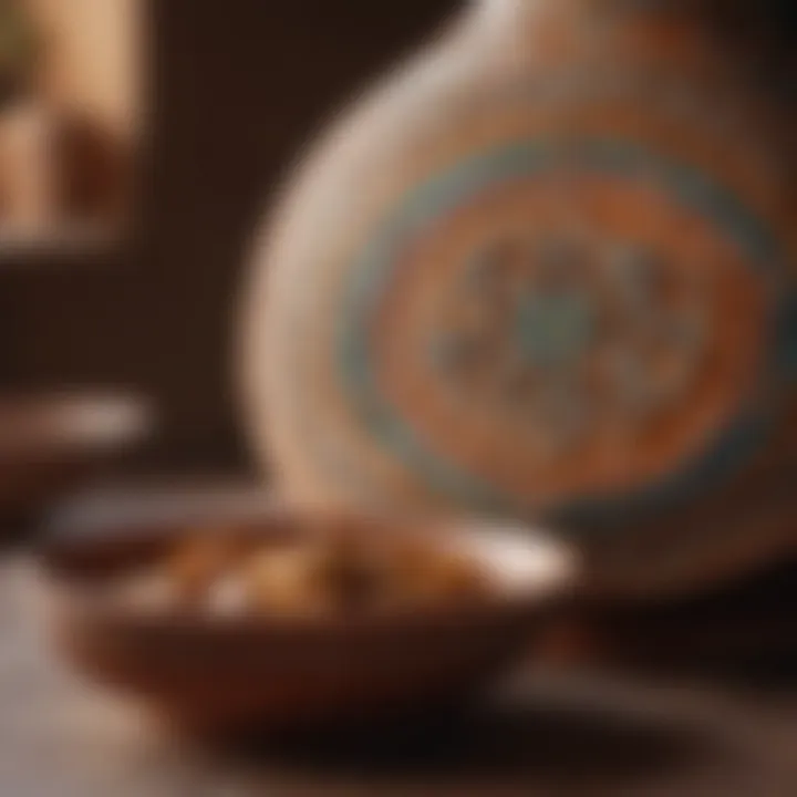 A beautifully crafted Moroccan tagine pot showcasing intricate pottery designs