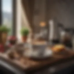 Elegant in-room coffee setup with fresh ingredients