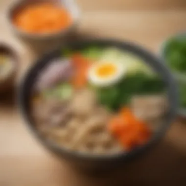 A bowl of Okinawan soba noodles with fresh vegetables