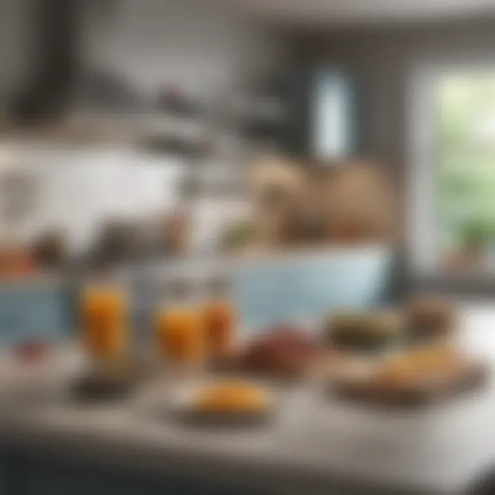 A modern kitchen setup emphasizing convenience in meal preparation