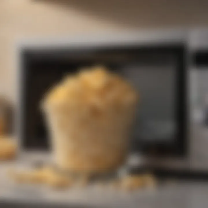 Microwave with popcorn jar inside, ready to pop