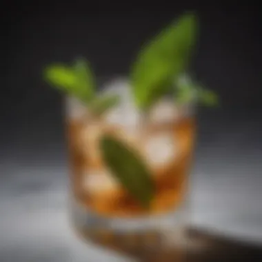 Elegant Whiskey Mint Julep An elegant glass of mint julep with a whiskey twist, served in a classic style.