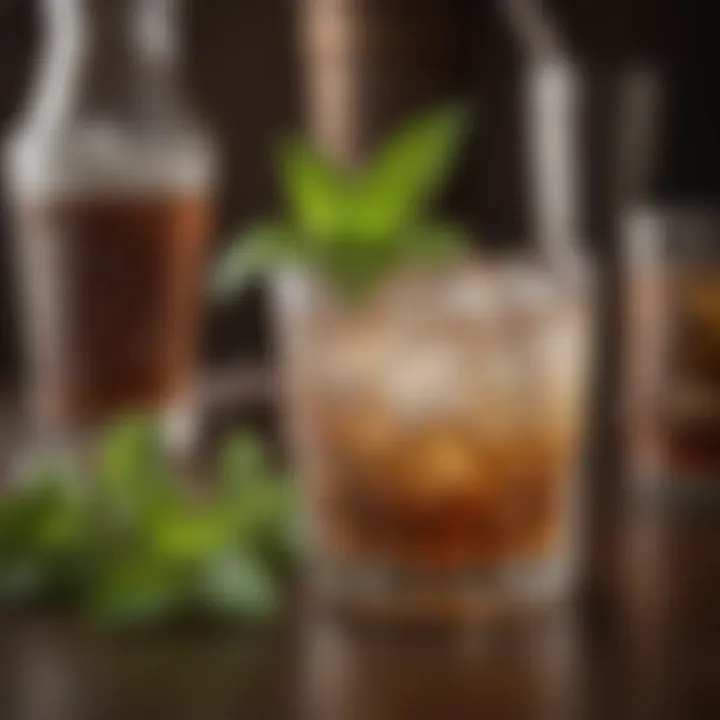 A historical depiction of a traditional mint julep, showcasing its origins.