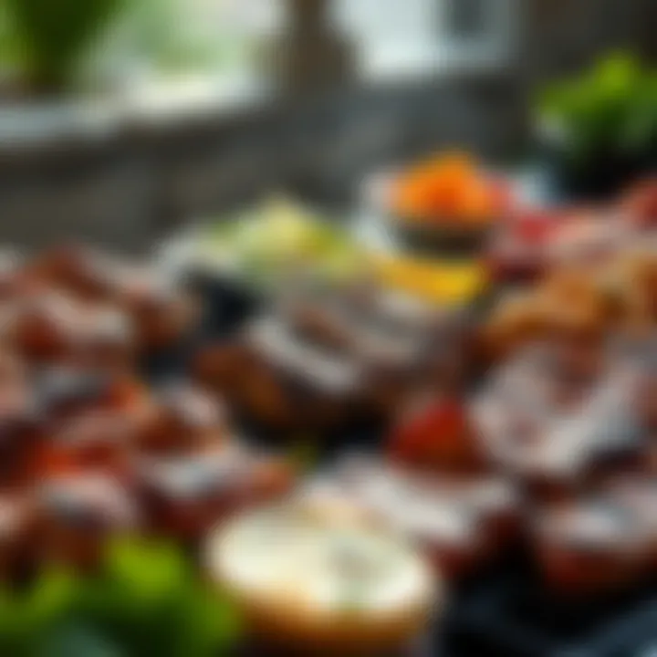 Healthy and Flavorful Grilled Options An assortment of healthy grilled dishes showcasing flavor and variety