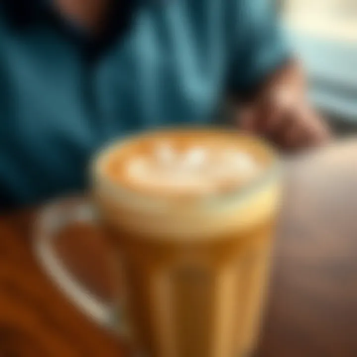 Artistry in Every Sip Close-up of a frothy cappuccino with latte art