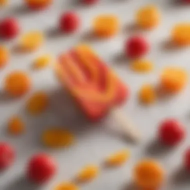 Vibrant red, orange, and yellow swirl popsicle on a bright surface