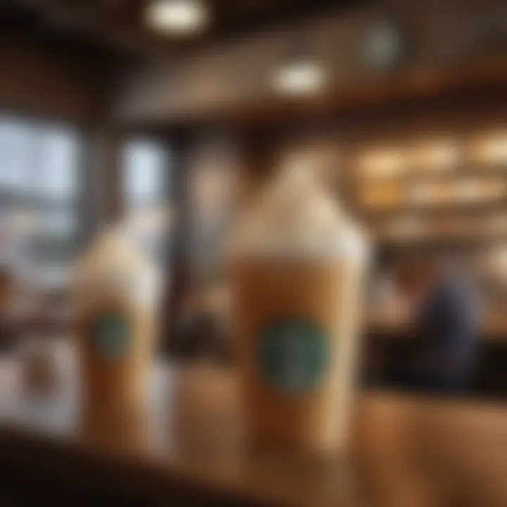 A cozy Starbucks setting with customers enjoying their sweet drinks.