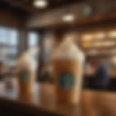 Cozy Starbucks Experience A cozy Starbucks setting with customers enjoying their sweet drinks.