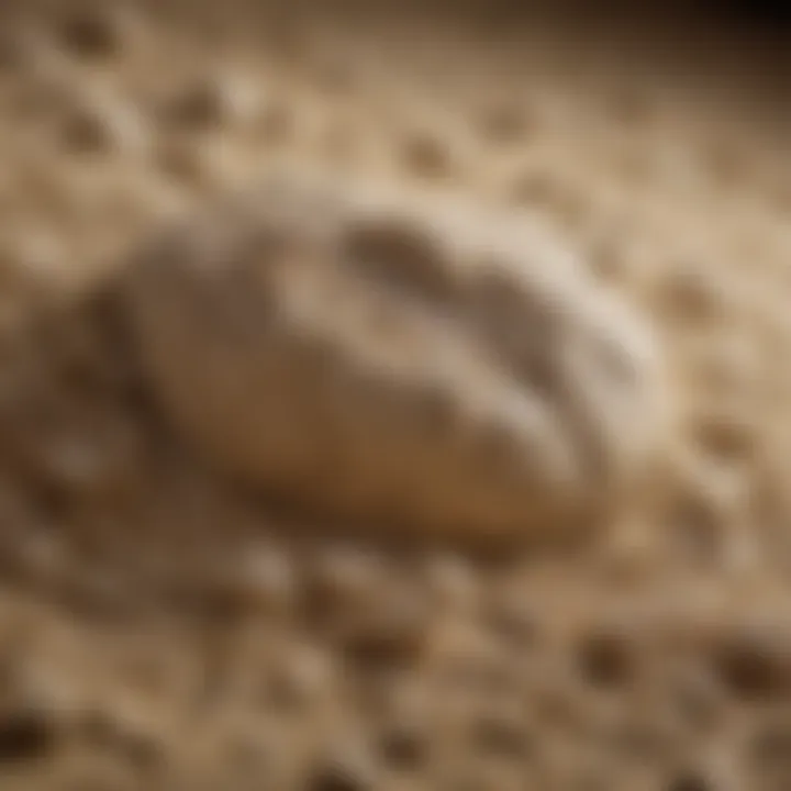 Close-up of freshly ground flour from a stone mill.