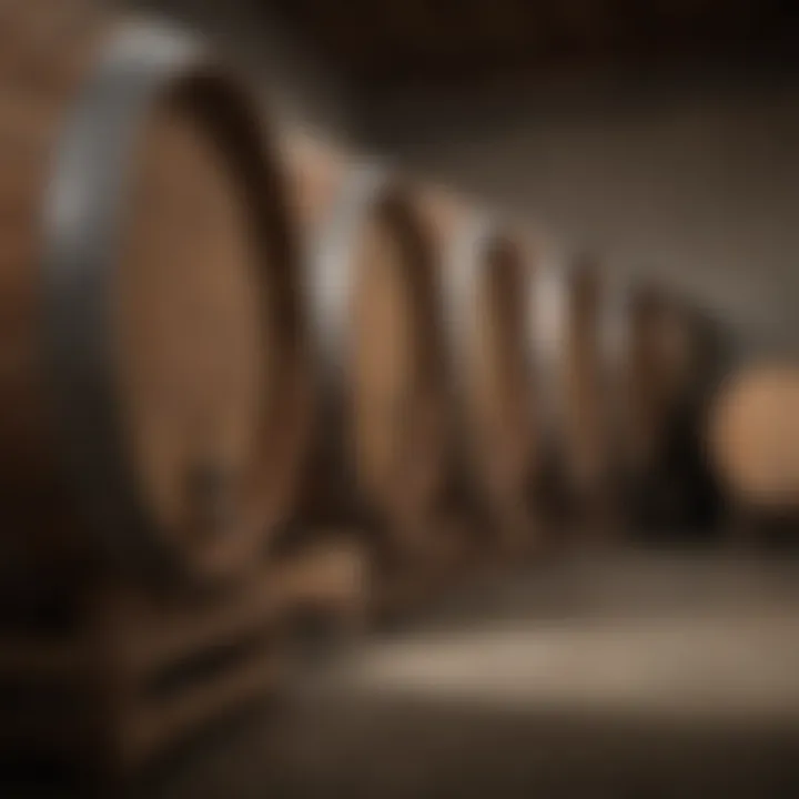 Fermentation barrels used in winemaking