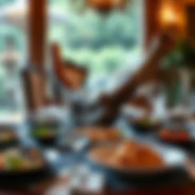 Elegant Dining with Tomahawk Bone An elegant dining setup featuring tomahawk bone with complementary side dishes