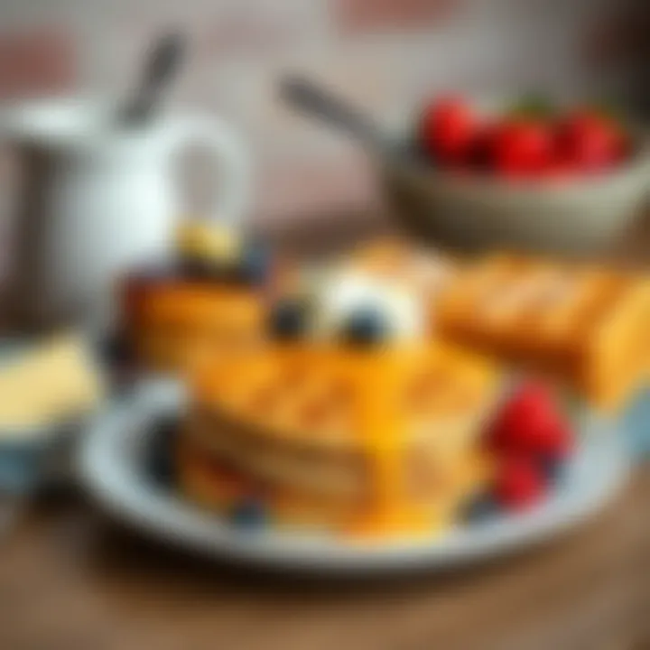 Innovative Breakfast Creations with Cake Mix A delectable breakfast spread highlighting unconventional uses of cake mix, including pancakes and waffles.