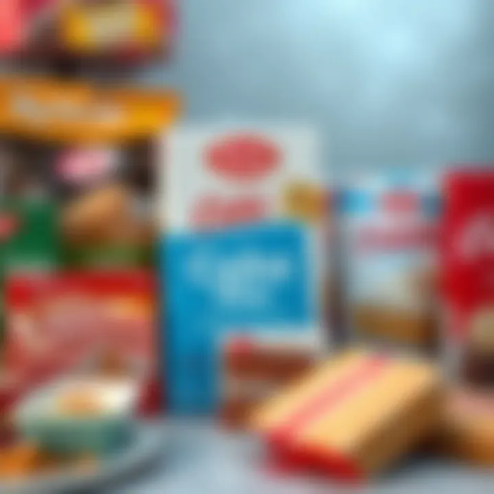 Variety of Cake Mix Packaging and Customization A visually appealing display of cake mix packaging, emphasizing the variety and customization options available.
