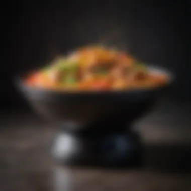 A vibrant dish cooked in a wok, highlighting the final presentation.